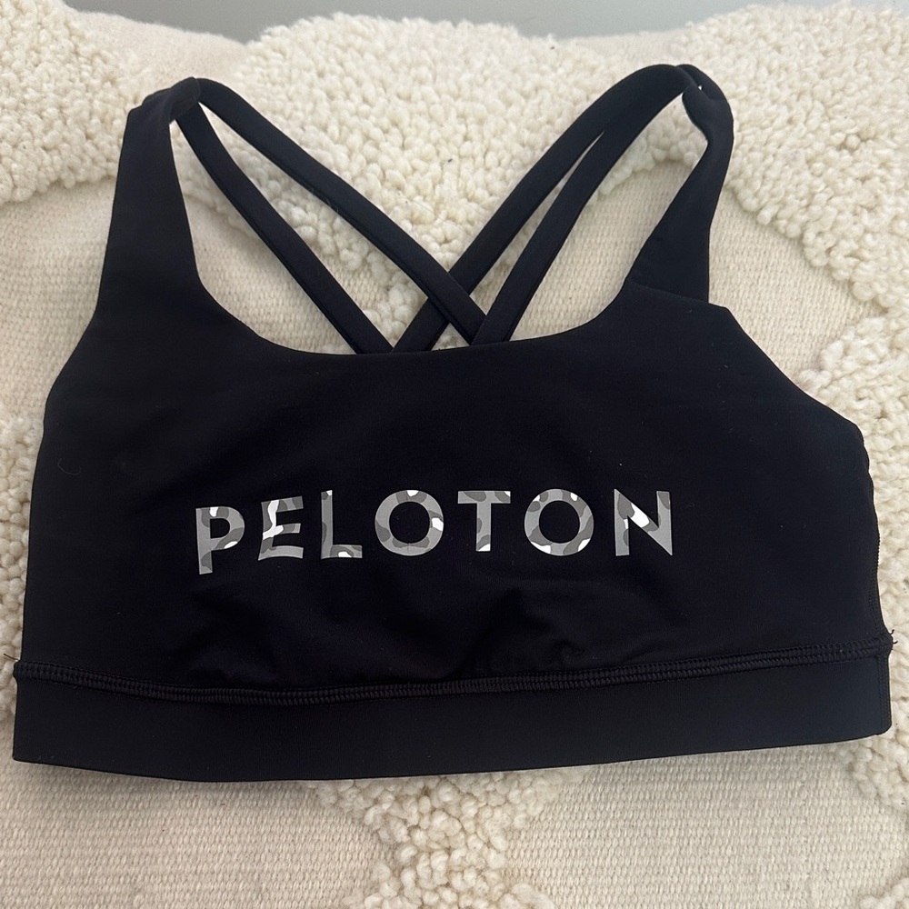 Lululemon X Peloton Black Sports Bra Sz 4